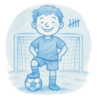Hand-drawn watercolor illustration — Soccer scorekeeping